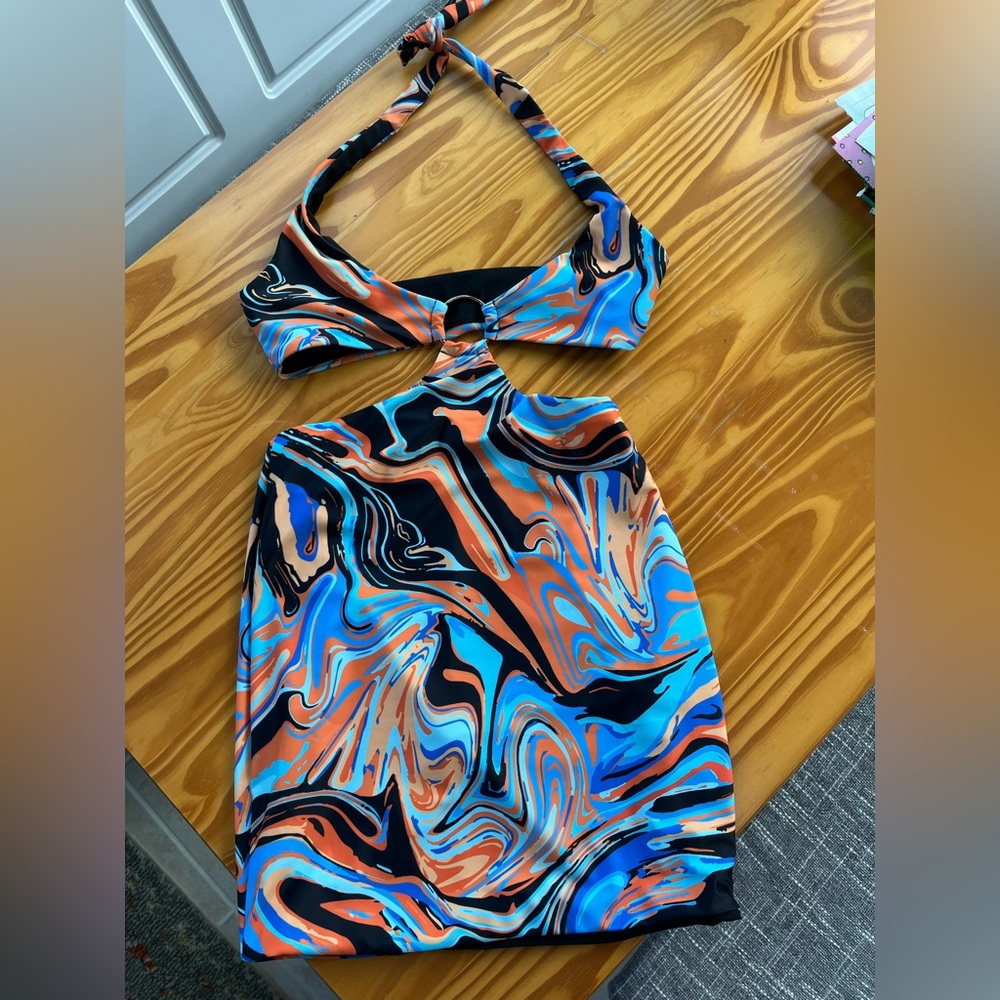 Like No Other Mini Dress Orange Swir